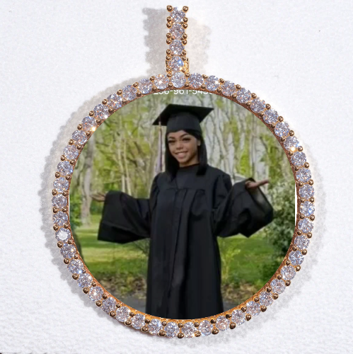 LARGE 3D CIRCLE CUSTOM PICTURE PENDANT