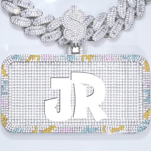 CUSTOM LETTER NECKLACE 3D COLORFUL SQUARE