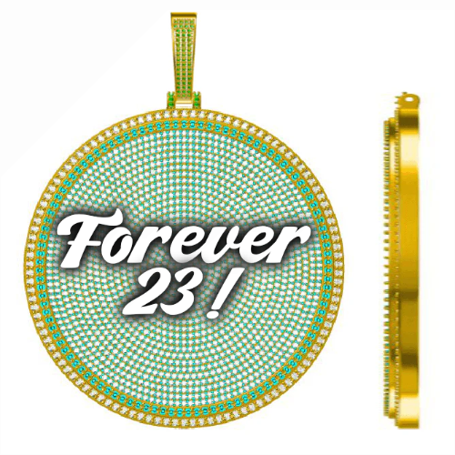 CUSTOM LETTER NECKLACE 3D BIG DISC
