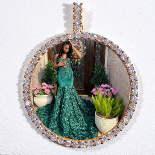 LARGE 3D CIRCLE CUSTOM PICTURE PENDANT