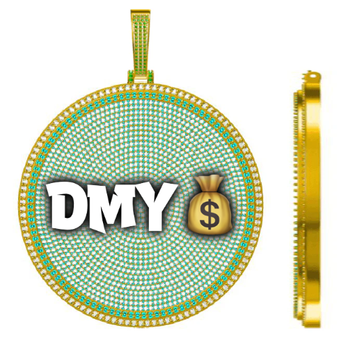 CUSTOM LETTER NECKLACE 3D BIG DISC