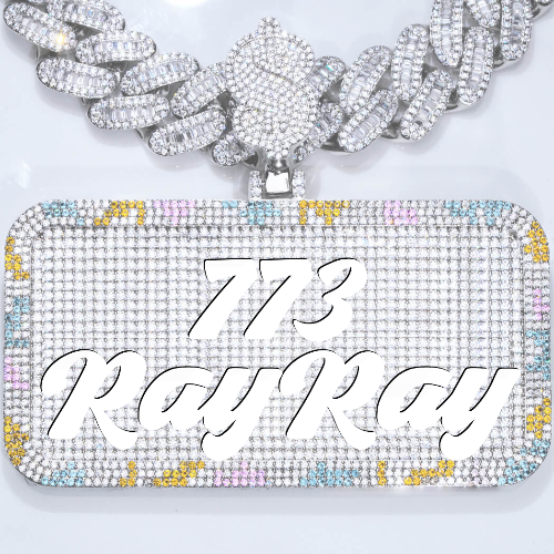 CUSTOM LETTER NECKLACE 3D COLORFUL SQUARE