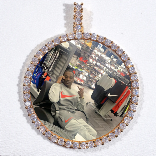 LARGE 3D CIRCLE CUSTOM PICTURE PENDANT