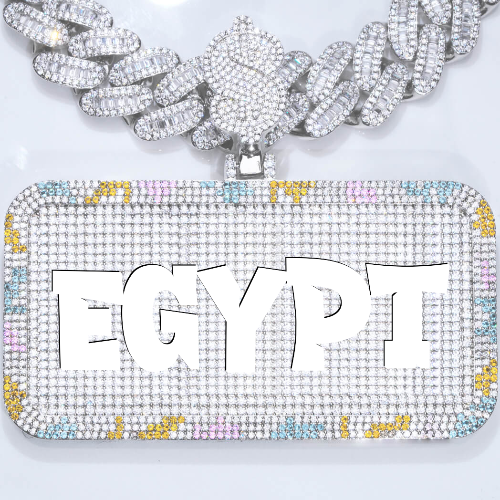 CUSTOM LETTER NECKLACE 3D COLORFUL SQUARE