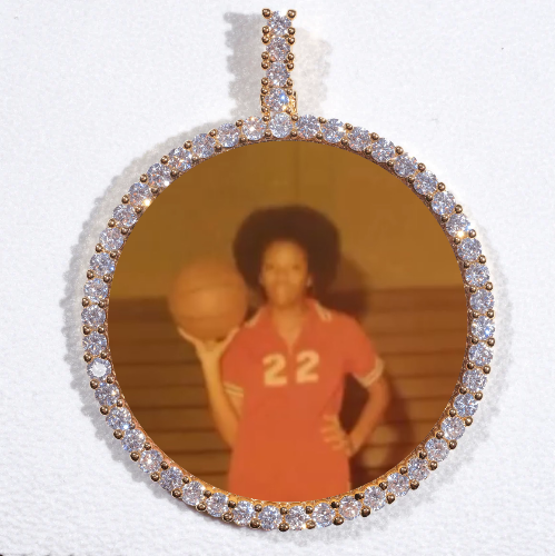 LARGE 3D CIRCLE CUSTOM PICTURE PENDANT