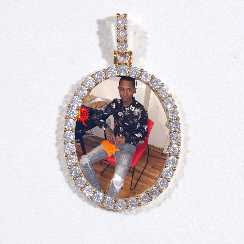 3D Oval Custom Picture Pendant