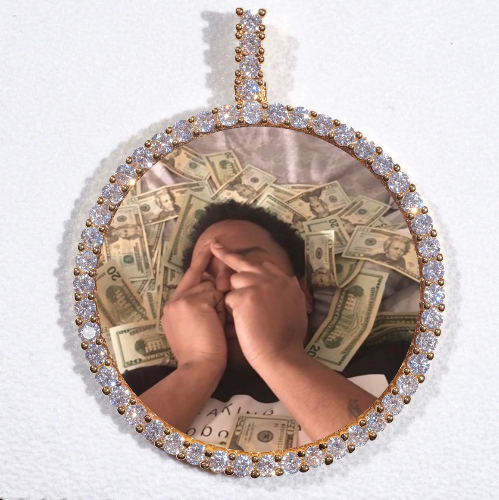 LARGE 3D CIRCLE CUSTOM PICTURE PENDANT
