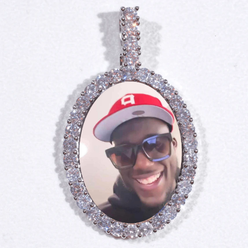 Large 3D Oval Custom Picture Pendant