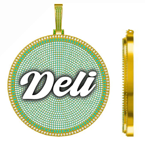 CUSTOM LETTER NECKLACE 3D BIG DISC