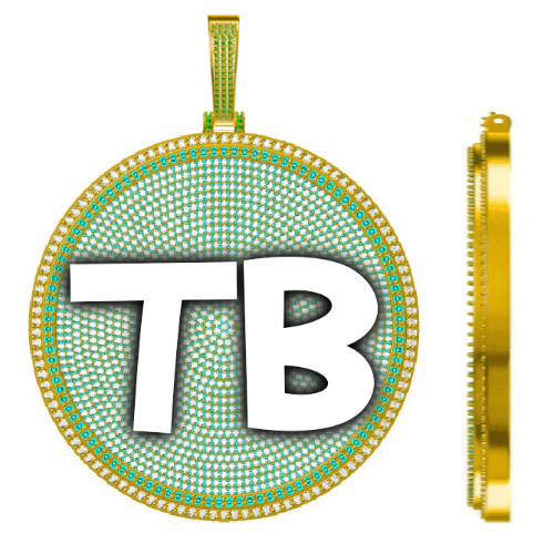 CUSTOM LETTER NECKLACE 3D BIG DISC