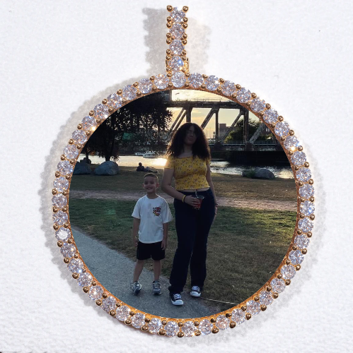 LARGE 3D CIRCLE CUSTOM PICTURE PENDANT