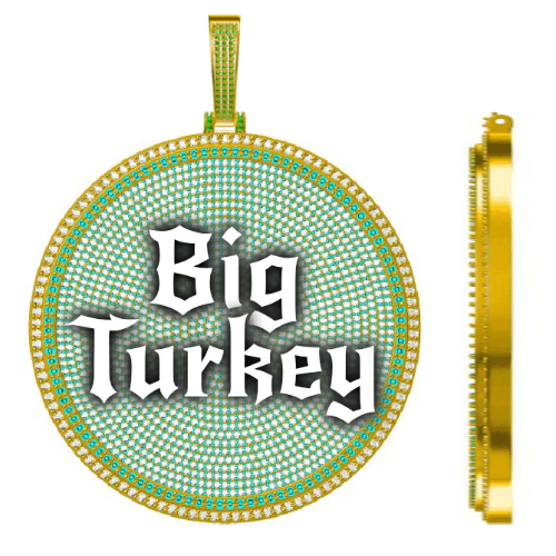 CUSTOM LETTER NECKLACE 3D BIG DISC