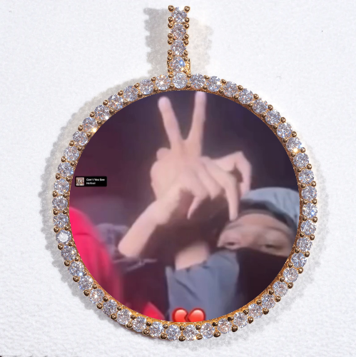 LARGE 3D CIRCLE CUSTOM PICTURE PENDANT