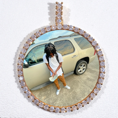 LARGE 3D CIRCLE CUSTOM PICTURE PENDANT