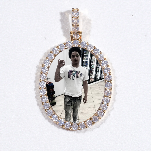 3D Oval Custom Picture Pendant