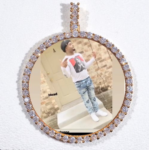 LARGE 3D CIRCLE CUSTOM PICTURE PENDANT