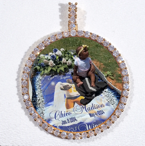 LARGE 3D CIRCLE CUSTOM PICTURE PENDANT