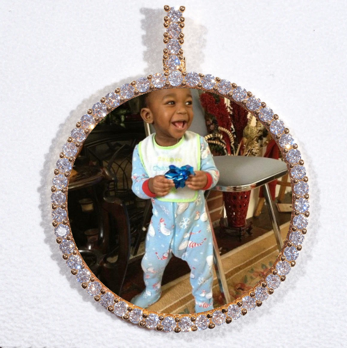 LARGE 3D CIRCLE CUSTOM PICTURE PENDANT