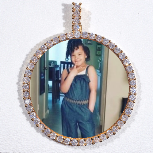 LARGE 3D CIRCLE CUSTOM PICTURE PENDANT