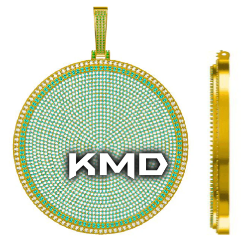 CUSTOM LETTER NECKLACE 3D BIG DISC