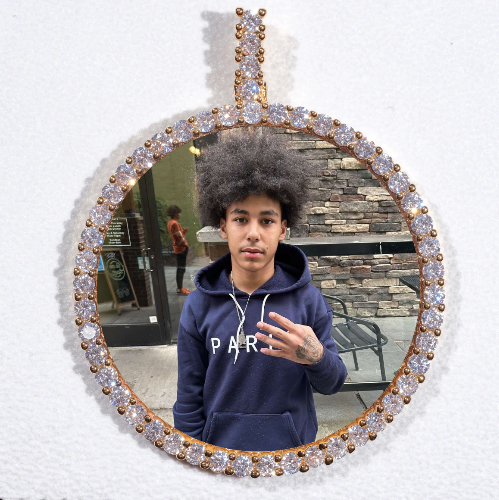 LARGE 3D CIRCLE CUSTOM PICTURE PENDANT