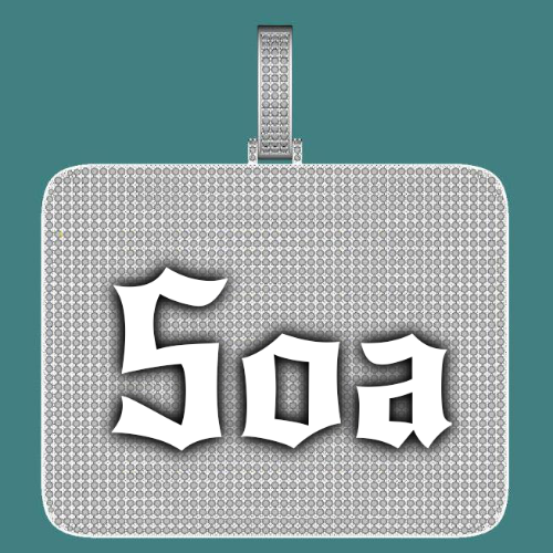 CUSTOM LETTER NECKLACE 3D BIG SQUARE