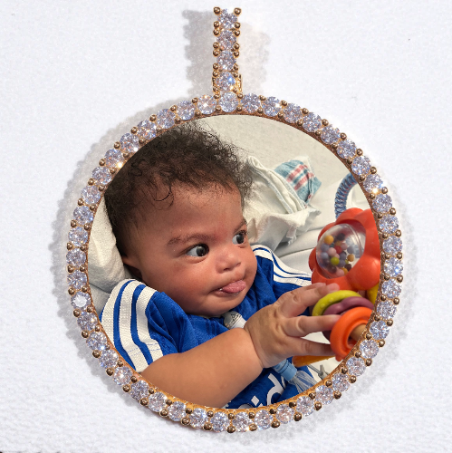 LARGE 3D CIRCLE CUSTOM PICTURE PENDANT