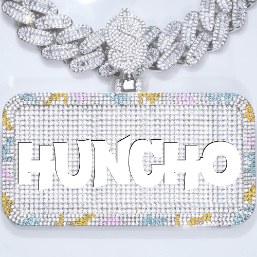 CUSTOM LETTER NECKLACE 3D COLORFUL SQUARE