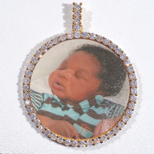 LARGE 3D CIRCLE CUSTOM PICTURE PENDANT