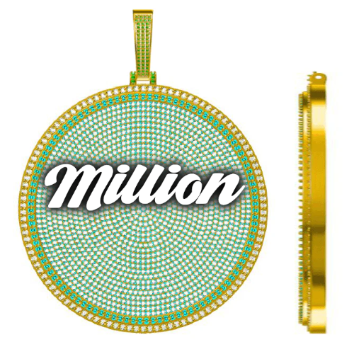 CUSTOM LETTER NECKLACE 3D BIG DISC