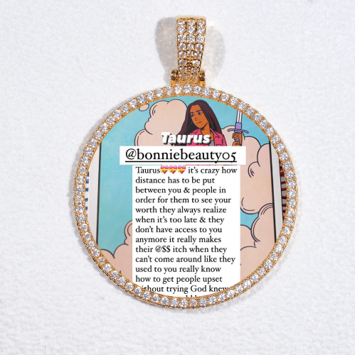 MEDIUM 3D CIRCLE CUSTOM PICTURE PENDANT