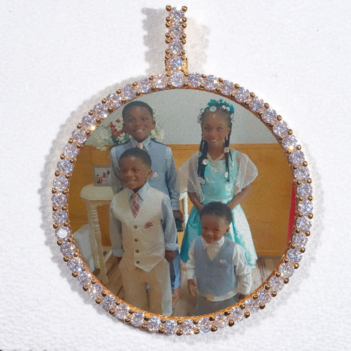 LARGE 3D CIRCLE CUSTOM PICTURE PENDANT