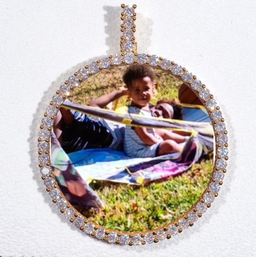LARGE 3D CIRCLE CUSTOM PICTURE PENDANT