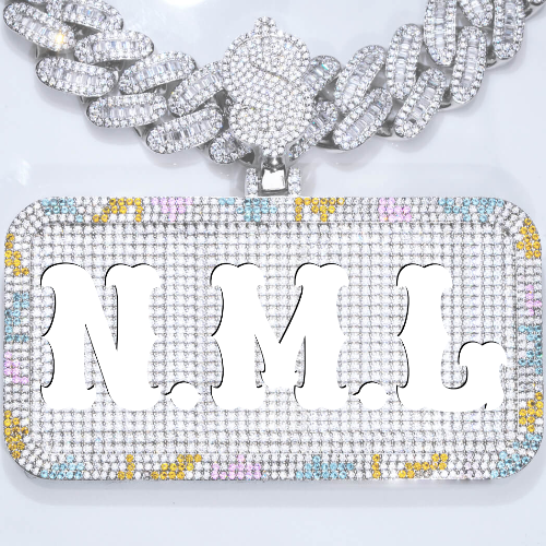 CUSTOM LETTER NECKLACE 3D COLORFUL SQUARE