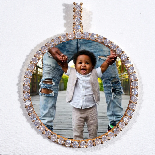LARGE 3D CIRCLE CUSTOM PICTURE PENDANT