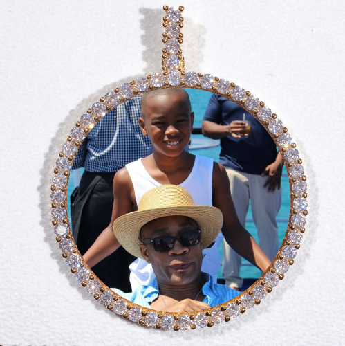 LARGE 3D CIRCLE CUSTOM PICTURE PENDANT