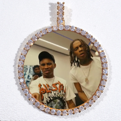 LARGE 3D CIRCLE CUSTOM PICTURE PENDANT