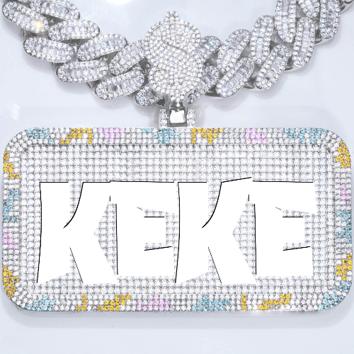 CUSTOM LETTER NECKLACE 3D COLORFUL SQUARE