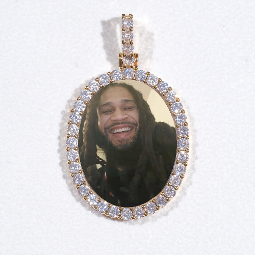 3D Oval Custom Picture Pendant