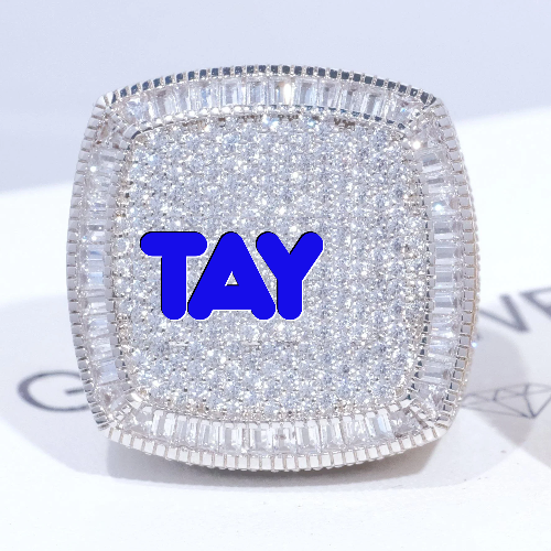 CUSTOM LETTER 3D ICED RING