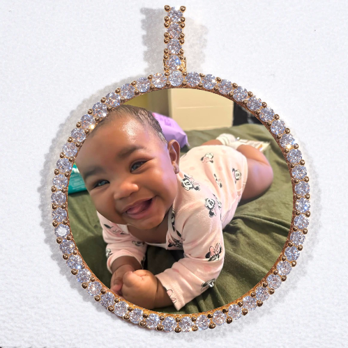 LARGE 3D CIRCLE CUSTOM PICTURE PENDANT