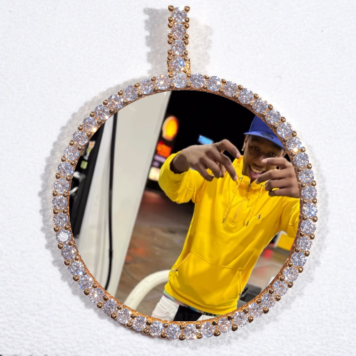 LARGE 3D CIRCLE CUSTOM PICTURE PENDANT
