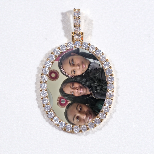 3D Oval Custom Picture Pendant