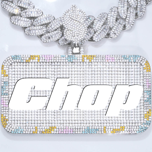 CUSTOM LETTER NECKLACE 3D COLORFUL SQUARE