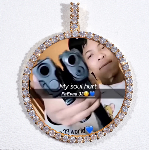 LARGE 3D CIRCLE CUSTOM PICTURE PENDANT