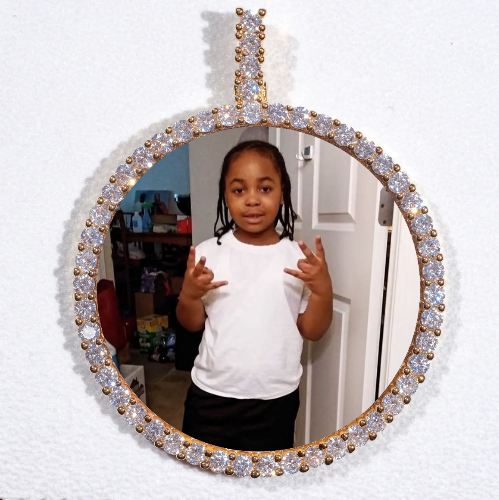 LARGE 3D CIRCLE CUSTOM PICTURE PENDANT