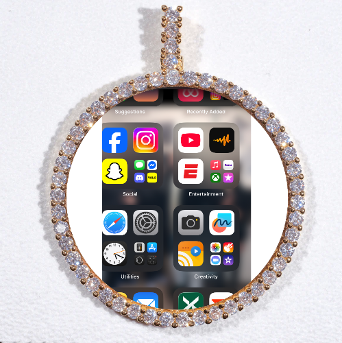 LARGE 3D CIRCLE CUSTOM PICTURE PENDANT