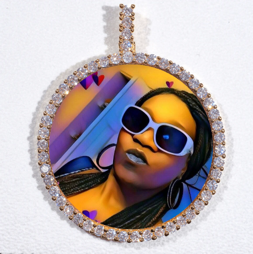 LARGE 3D CIRCLE CUSTOM PICTURE PENDANT