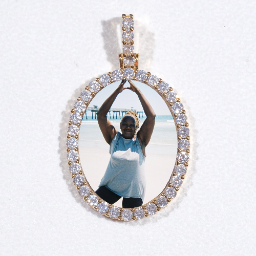 3D Oval Custom Picture Pendant