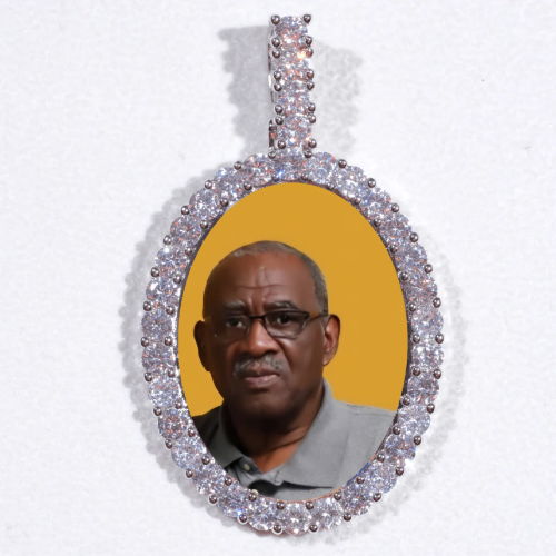 Large 3D Oval Custom Picture Pendant